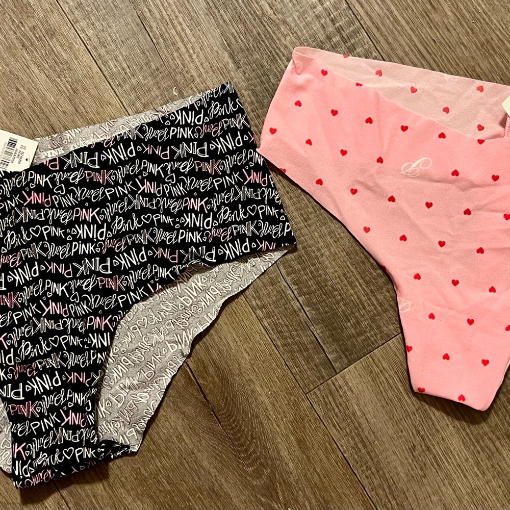 PINK Victoria's Secret Pink and Black Underwear Set
